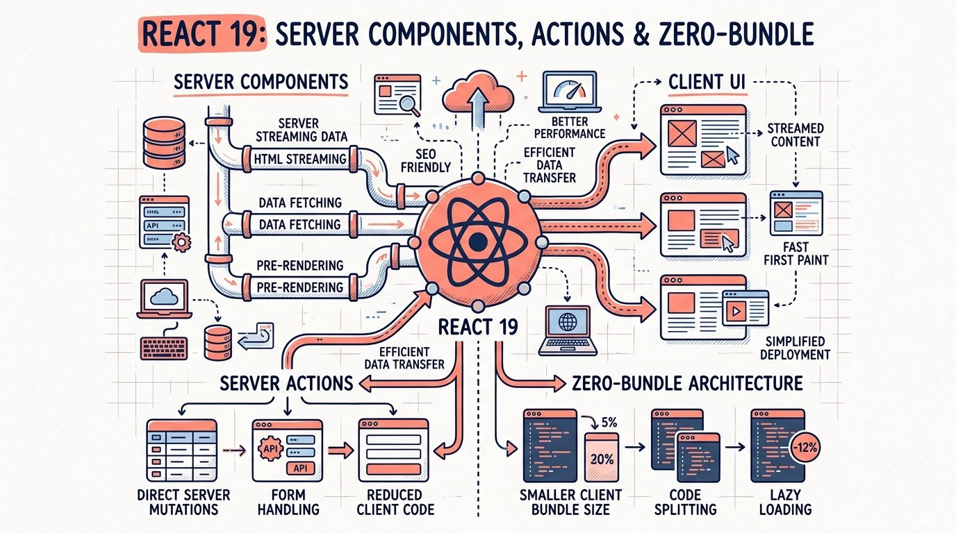React 19 & Next.js: Server Components, Server Actions & Zero-Bundle Architecture