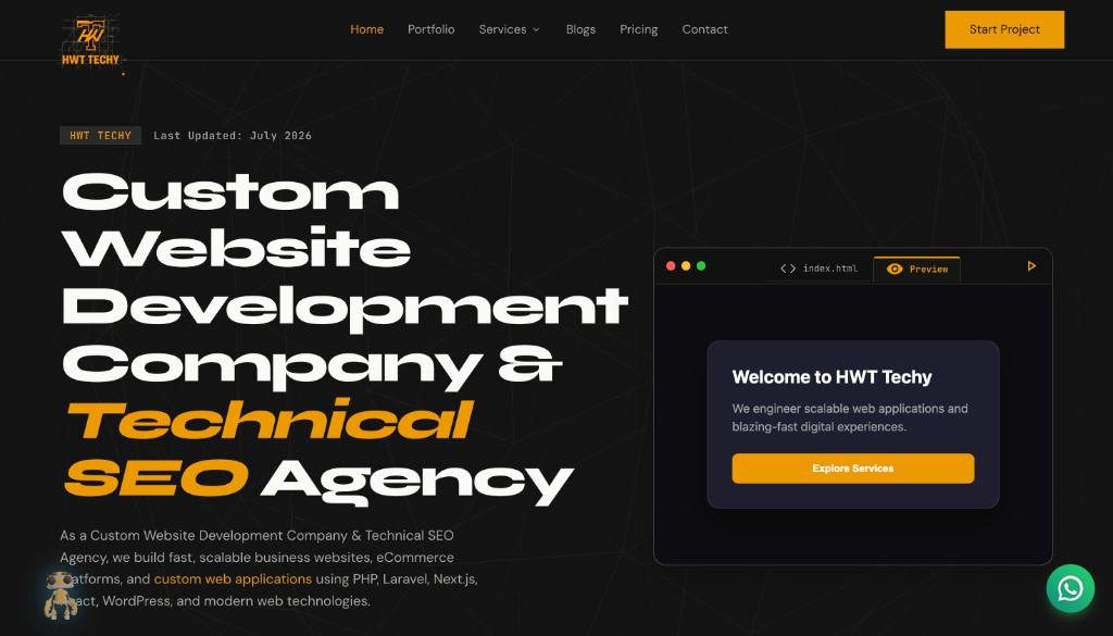 Hwt Techy Website Mockup